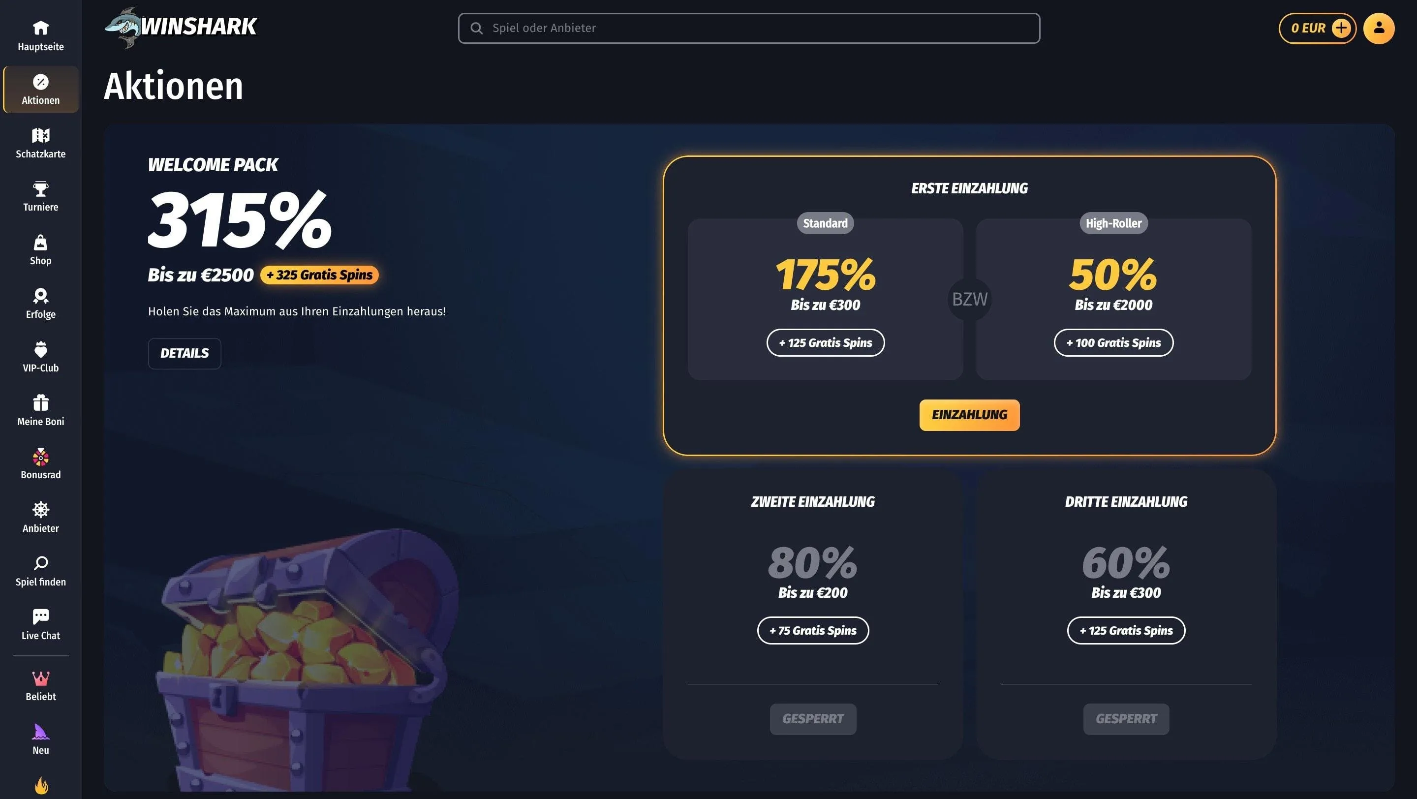 Winshark mit schneller Auszahlung Winshark Casino mit Sofort Auszahlung